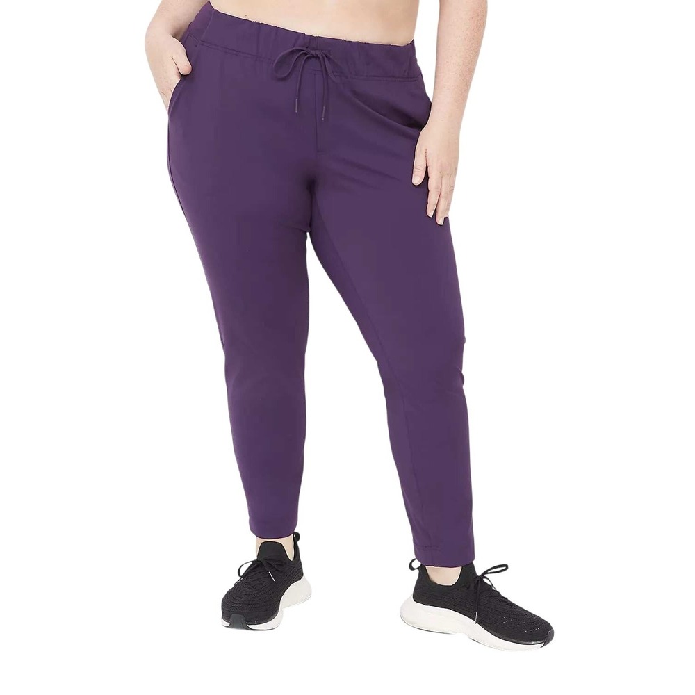 Livi Active Women's Ankle Length Knit Elastic Waistband‎ Trouser Purple Size 18